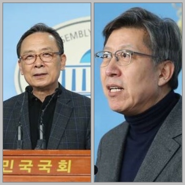 미래통합당 신세돈(왼쪽부터), 박형준 공동선대위원장이 18일 오후 국회 정론관에서 기자회견을 열고 '수출경쟁력 향상, 국민 세 부담 완화, 자영업자 경쟁력 강화' 등 경제활성화 방안을 발표하고 있다.<br>
