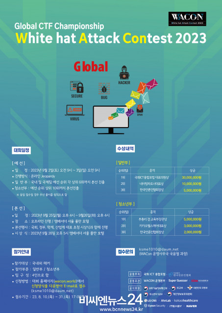 한국언론인협회(회장 성대석)와 국회ICT융합포럼(공동대표의원 조명희, 변재일)이 공동<br>
주최하는 ‘WACON 2023’이 9월 25일부터 26일까지 앰배서더 서울 풀만 호텔에서 열린다.