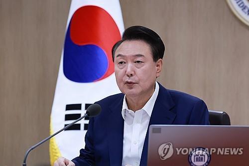 윤석열 대통령이 27일 서울 용산 대통령실 청사에서 열린 국무회의에서 발언하고 있다. 2024.8.27 【서울=연합뉴】